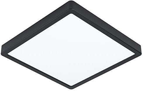 EGLO LED Deckenleuchte Fueva 5, Ø 28,5 cm, 1 flammige Aufbauleuchte, Bad-Deckenlampe aus Stahl und einer Kunststoff Leuchtfläche in Schwarz, Weiß, LED Aufbaulampe warmweiß, IP44