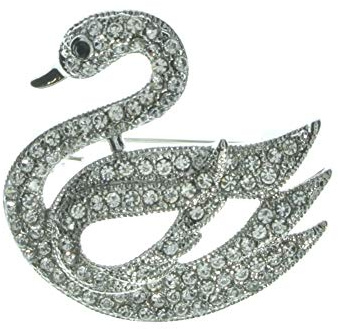 Schwan Brosche Silber Pin Damen Modeschmuck Liebe Braut Hochzeit Pin Diamant Schmuck