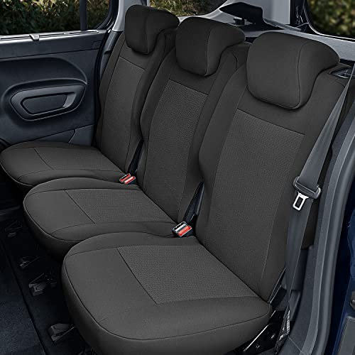 Accesorionline Sitzbezüge für Berlingo III ab 2019 – 100 % Maße: 2-5 Sitzer, Schwarz (5-Sitzer (hinten 1+1+1))