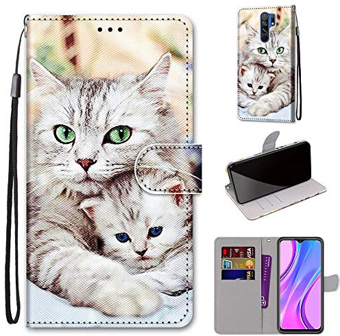 SIENIANLINE Funda para Xiaomi Redmi 9, Funda de Cuero para Xiaomi Redmi 9 Estilo Cartera con Tapa, Funda Libro Xiaomi Redmi 9 Carcasa Magnético Funda para Xiaomi Redmi 9 (6,53)