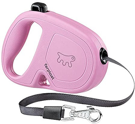 Ferplast Hundeleine Flippy ONE, Rollleine kleine Hunde bis 15 kg. Ausziehbares Gurtband max. 4 m. Einzelknopf zum Verriegeln und Entriegeln, Lila