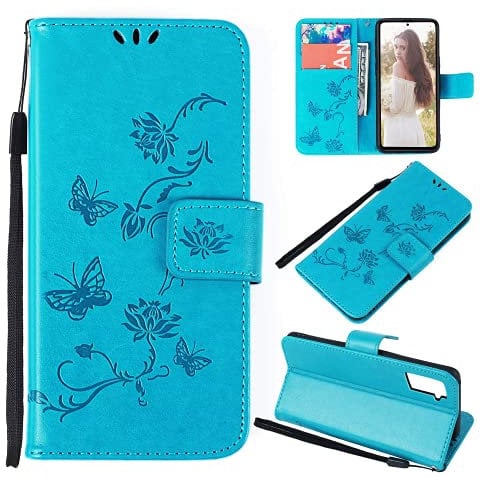 FCHUI for Samsung A12 Case, for Samsung Galaxy A12 Case for Women Men Card Slots Magnetic Closure Kickstand Full Protection Premium Leather Flip Wallet Phone Case Cover Blue