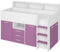 BIM Furniture Etagenbett NEO P Kindermöbel, Möbelset für Kinderzimmer, EIN Bett mit Schreibtisch, Regalen, Schubladen: Rechte Seite (weiß/Lavendel), 80 x 200 cm