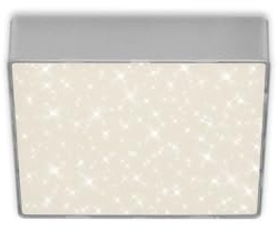 BRILONER - LED Deckenlampe mit Sternenhimmel, rahmenlos, neutralweiße Lichtfarbe, LED Lampe, Deckenleuchte, Wohnzimmerlampe, Schlafzimmerlampe, Küchenlampe, 15,7x15,7x3,6 cm, Silberfarbig