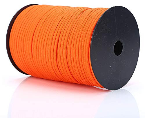 Akozon Paracorde orange de 5 mm d'épaisseur + 550 cordons réfléchissants, 9 brins de 100 m, 7 couleurs, 100 m, porte-clés multifonctionnel réfléchissant