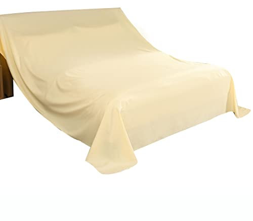 SYLC Staubschutztuch Für Möbel, Möbel Staubtuch Verschlüsseltes Polyestergewebe, Staubtuch Abdeckung Staubdichte Bettdecke Weiches Atmungsaktives (Creme,120×200cm)