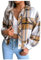 CCOOfhhc Flanellhemd Damen Kariert Oversized Outwear Klassische Herbst Kariertehemd Longshirt Leicht Boyfriend Plaid Blusen Flanell Jacke Freizeit Langarm Lässig Freizeithemd Blusenshirt