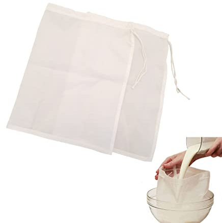 Filtro para Leche Vegetal, Bolsa de Leche de Nuez, Bolsa Leche Vegetal, Filtro Malla, Bolsa Leche Vegetal, Colador de Tela, Colador Tela Malla Filtro, Reutilizables, 20 * 30cm, 2 PCS