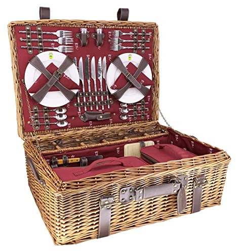 Les Jardins de la Comtesse - Picknickkiste aus Weide und Leder, Champs-Elysées Bordeaux – 6 Personen