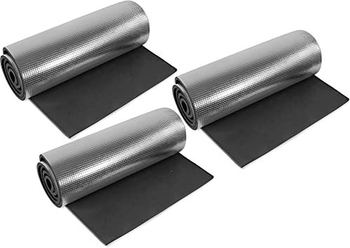normani 1, 2, 3 oder 5 Ultraleichte Isomatten mit Aluminiumbeschichtung/Alu-Thermomatte Isomatte Farbe Black / 3 Stück