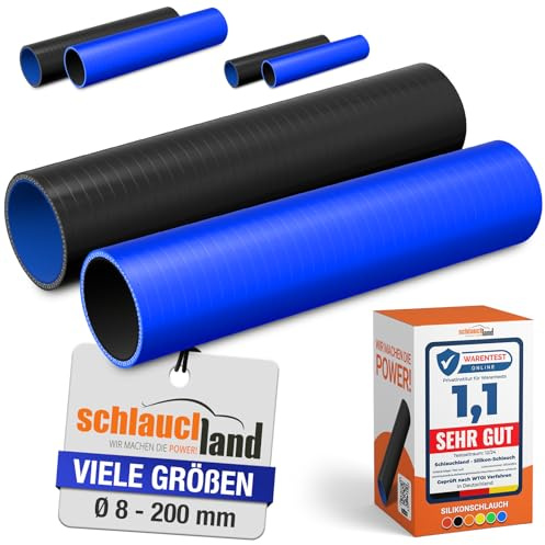 2 Stück | 50cm Silikonschlauch ID-Ø 76mm schwarz 200°C | GROSSE AUSWAHL | Ladeluft LLK Kühler Kühlmittel Kühlwasser Turbo-Lader Silikon Schlauch Druck-Schlauch Gummi Motor KFZ flexibel | PREMIUM