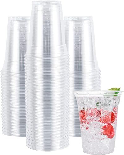500 Vasos de Sidra 500 ML Reutilizables y Desechables - Plástico Duro Irrompible - Uso en Fiestas, Oficina o Camping - Ecológico sin BPA - Para Agua, Cocktail, Cubatas, Gin Tonic y Cerveza (500)