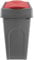 simpa 50L Grey Square Slanted Rubbish Recycling Bin with Red Lift Top Cowl Lid