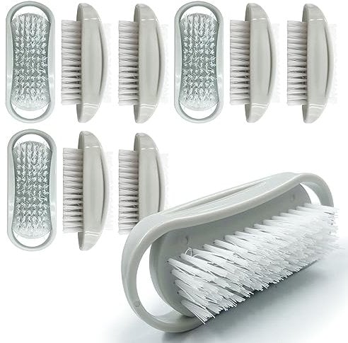 Plastic Nail Brushes for Cleaning Nails Double-Sided Brush with Firm Strong Plastic Bristles, Nail Scrubbing Brush to Clean Dirt, Grime and Grease under Nail for Fingernails And Toenails Pack of 10