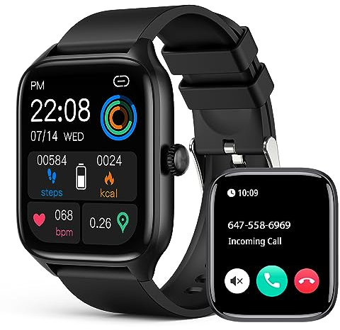 2024 Smart Watch with Bluetooth Call for Men Women, Activity Fitness Tracker with 1.96 HD Touch Screen, Blood Pressure Blood Oxygen Heart Rate Sleep Monitor Pedometer for Android iPhone