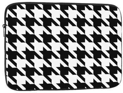 Houndstooth Black print Laptop Case Waterproof Shock Resistant Laptop Protector Computer Sleeve Cover For Office Work 17 inch