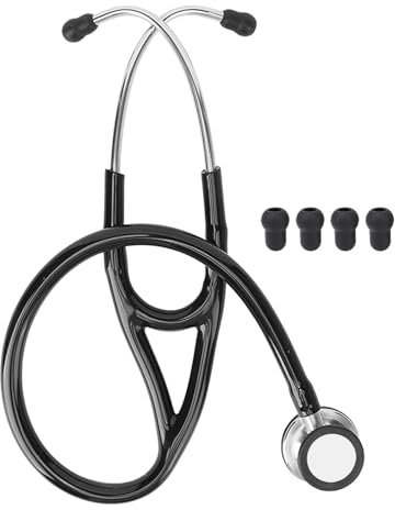 JEOZBM Stéthoscope Fœtal, Stéthoscope à Double Tête avec Pavillon Convertible pour Adulte, Pédiatrique et Nourrisson, Tout Noir (MDF767-BO)