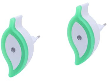 Uonlytech 2St Nachtlicht schlafzimmer bedroom schulöfell garnische home dekoration stule schule dekoringe die bescherung Grün LED-Licht Nachttischlampe Bettlampe einstecken Heiligenschein