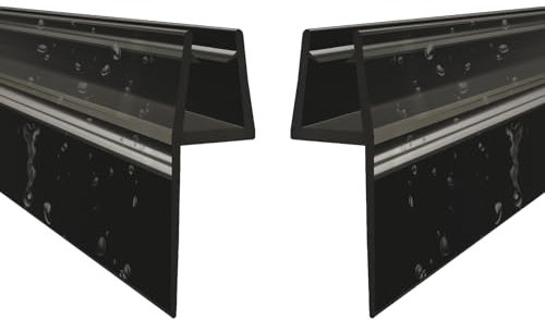 WITEN&NOCK 2er Set 90cm Duschdichtung schwarz mit extra langer Dichtfahne Ersatzdichtung für Duschtür Gerade Glasstärke 8-10 mm