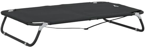 vidaXL Hundeliege, Erhöhtes Hundebett Klappbar, Outdoor Haustierbett Haustierliege, Hund Schlafplatz Hundesofa, Anthrazit Oxford-Gewebe Stahl