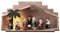Holzhütte Krippe Kinder aus Harz 5 cm, 10x25x5 cm