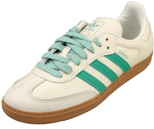 adidas Womens Sambae Sneakers, Off White/Court Green/Hazy Green, 6 UK