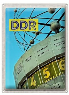 Femer Blechschild Reise 30x40cm DDR Berlin Weltzeituhr