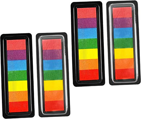 Sewroro 8stücke Farben Stempelkissen Für Fingerfarbe Langer Streifen Für Kreative -projekte Und Regenbogen-aktivitäten Für Bastelspaß