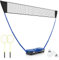 COSTWAY Badminton Netzständer, Federballspiel tragbar mit Schlägern, 2 Federbällen, Netz & Aufbewahrungsbox, Komplett Badminton Set für Tennis Volleyball für Indoor Outdoor (Blau)