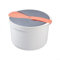 ComfyHarbor Microwave Rice Cooker Steamer - Efficient, Time-Saving, Versatile For Rice, Pasta & Vegetables, Dishwasher Safe (White/Grey/Orange)