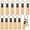 GALOZZOIT Lot de 12 porte-clés en bois DIY pour gravure au laser, trousseau de clés personnalisé, cuir et bois, cadeau pour homme et femme (9 g/pièce), Bois, 6,5cm*2,8cm