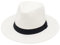 WUFANGBU Chapeau Paille Panama Tissé Grand Bord Jazz Chapeau Haut De Forme pour Hommes Plein Air Ombrage Soleil Chapeau De Paille Chapeau De Protection Solaire Chapeau De Soleil Taille Unique Blanc