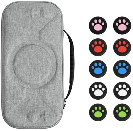 Godneei Tasche Switch 2, Stoßfeste Hülle für Nintendo Switch 2 Konsole, Tasche mit Griff & Eva Hartschale, Graue Tragetasche mit Joystick-Kappen Zubehör