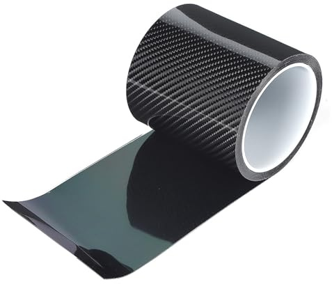 ZESTEFY 2Pcs Black Carbon Fiber Protective Film Car Door Edge Guard Anti-scratch Sticker(10cm x 3 meters)