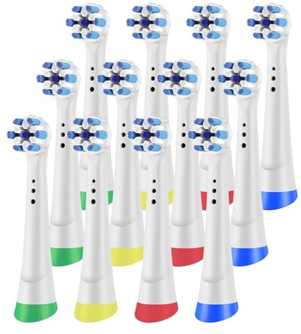 Zubehör, kompatibel mit OB, iO elektrische Zahnbürsten-Ersatzbürstenköpfe, Zahnbürstenkopf-Nachfüllpackungen for iO 2 3 4 5 6 7 8 9 10 Serie(White-12 Pcs)