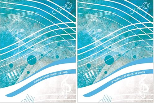 Hal Leonard Notenheft – 12 Zeilen, 32 Seiten, elfenbeinfarbenes Papier (Packung mit 2)