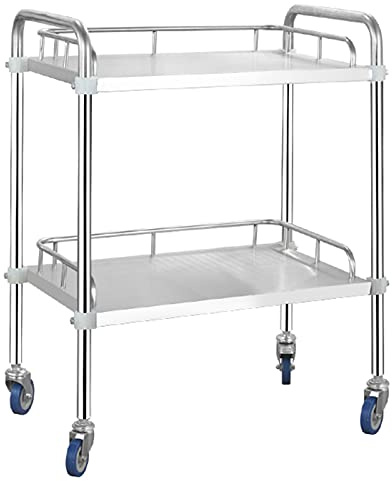 Edelstahl-Allzweckwagen mit Regalen, abschließbare Räder, abnehmbarer Aufbewahrungswagen für die Küche, multifunktionaler Servierwagen und stilvolles Design