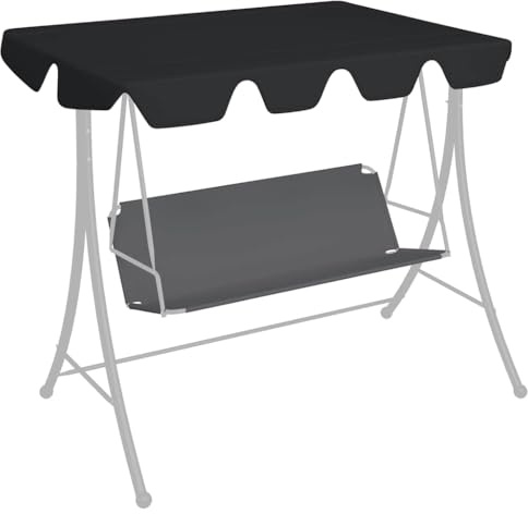 Nqyjm Ersatzdach für Hollywoodschaukel Schwarz 150/130x105/70 cm für Garten-Schaukel
