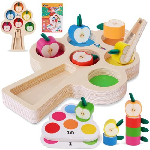 FCSONU Jouet Bebe 1 2 3 Ans, Jeux Enfants 1 2 3 Ans, Jeux Montessori Cadeau | Jeux Educatif 1 2 3 Ans Apprendre Les Couleurs, Jouet Enfant 2 Ans, Jeu 1 2 Ans|Cadeau Anniversaire Garçon Fille Cadeaux Noel