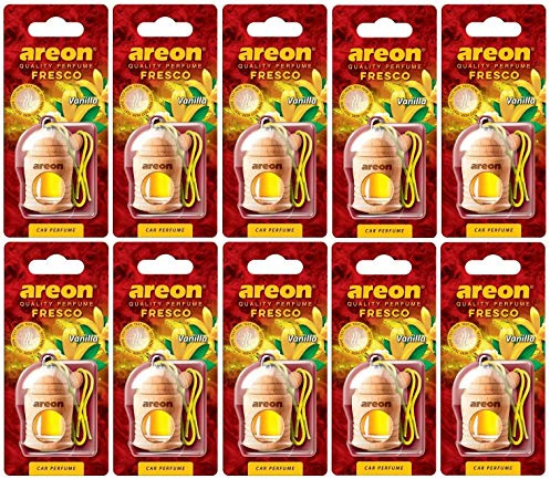 Areon Fresco Car Air Freshener Vanilla 4 Milliliters Multi Pack Of 10