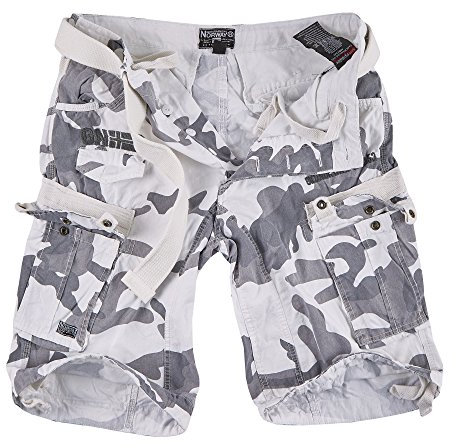 Geographical Norway Cargo Shorts Hunter mit UD Bandana White Camo - M -