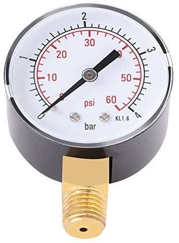 Hilitand Pressure Gauge 0-4bar / 0-60psi NPT, 1/4 NPT Bottom Mount