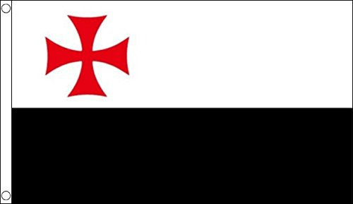 Bandera de caballeros templarios, 1,5 x 0,9 m, grande