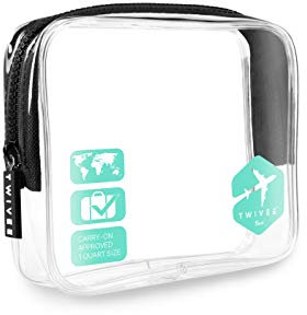 TWIVEE - Kulturbeutel Transparent - 1 Liter - Handgepäck Flüssigkeiten - Türkis - Unisex