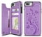 UEEBAI Case for iPhone 6 6S, Luxury PU Leather Case [Two Magnetic Clasp] [Card Slots] Stand Function Butterfly Flower Pattern Durable Shockproof Soft TPU Back Wallet Cover for iPhone 6/6S - Purple