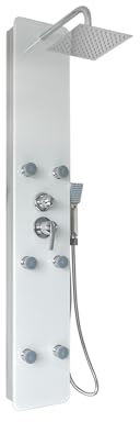 Duschpaneel 3 in 1 Duschsystem inkl. Regendusche und Massagedüsen weiß