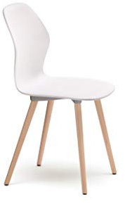 Sedus se:spot, Vierfußstuhl, Designstuhl, Wohnzimmerstuhl, weiß, Holz / Buche natur, Kunststoff, 855 mm