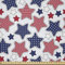 ABAKUHAUS Vereinigte Staaten von Amerika Stoff als Meterware, Stern mit Flaggen, Microfaser Stoff für Dekoratives Basteln, 1M (230x100cm), Indigo Weiß Rot