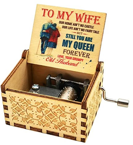 Spieluhr für Frau, „You are my sunshine“ Musikbox für Ehefrau, „You are my sunshine“ mit Holzhandkurbel, Musikbox für Ehefrau, Geburtstagsgeschenk