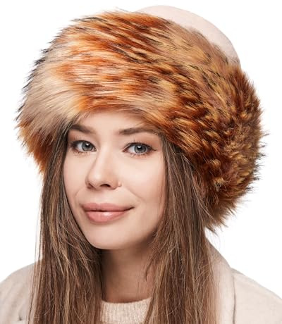 Futrzane Classic Mütze mit Fellrand - Pelzmütze Damen - Fell Pelz Russenmütze